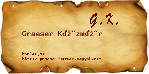 Graeser Kázmér névjegykártya